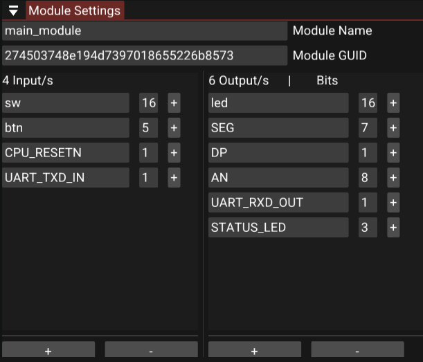 Module Settings Panel